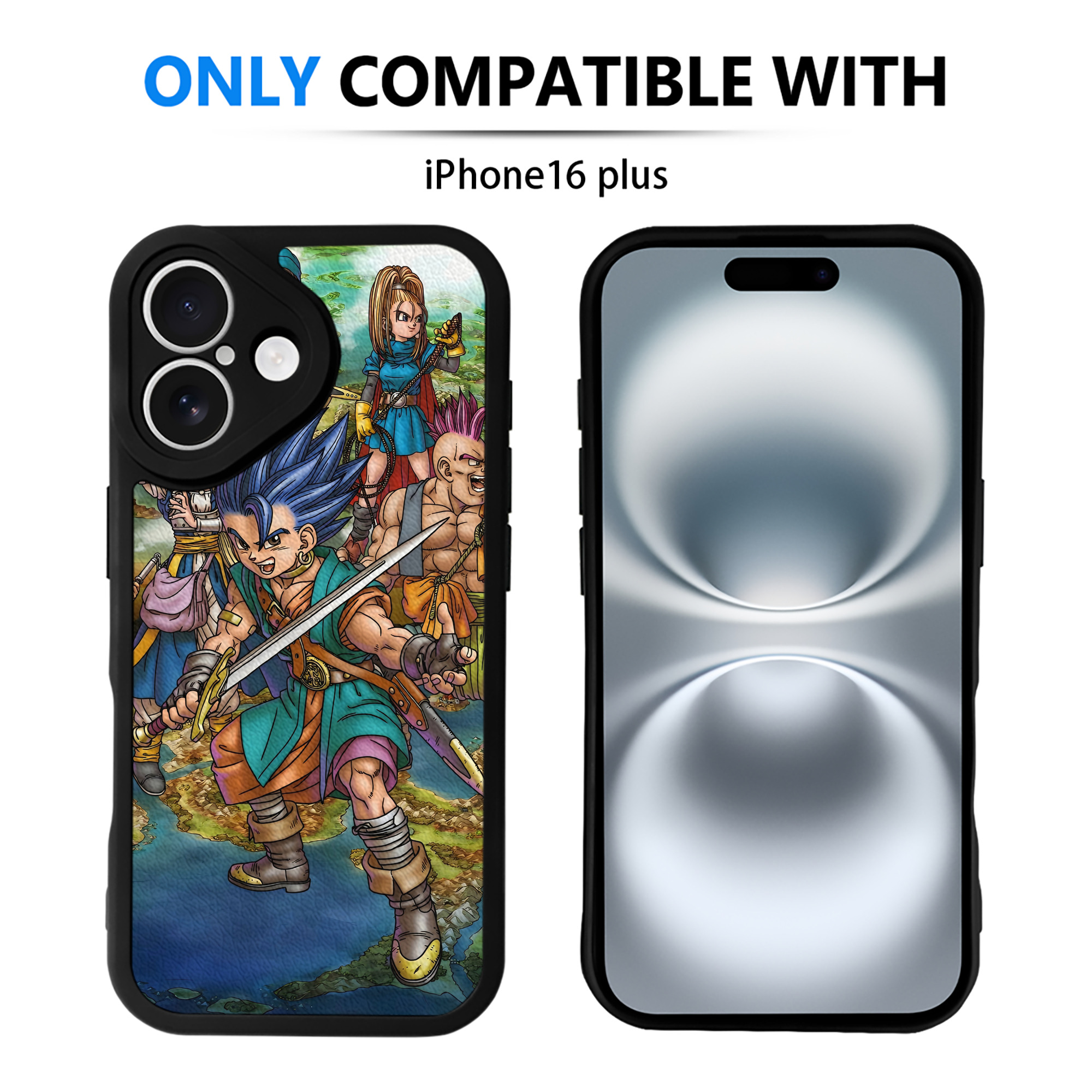 （画像用） ドラゴンクエスト Doragon Kuesuto Dragon Quest 【iPhone 16シリーズ対応】シリコンスマホケース（レザー調） 材質：シリコン